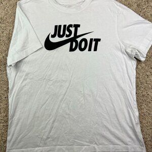 Nike Just Do It T Shirt Short Sleeve White The Nike Tee Size XL Swoosh Logo
